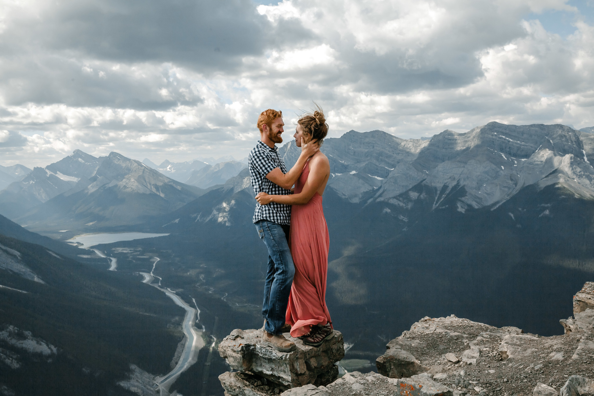 Mountain Top Engagement Session in Canmore