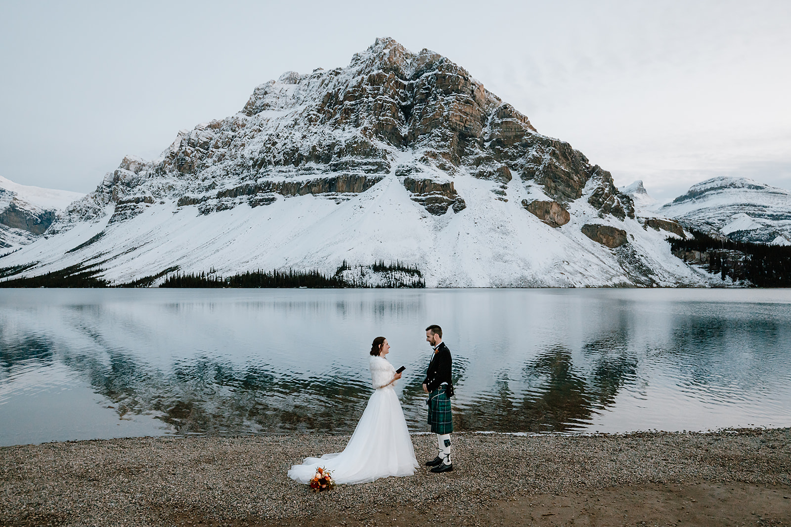 A Bow Lake Wedding Adventure: Elopement in the Heart of the Rockies